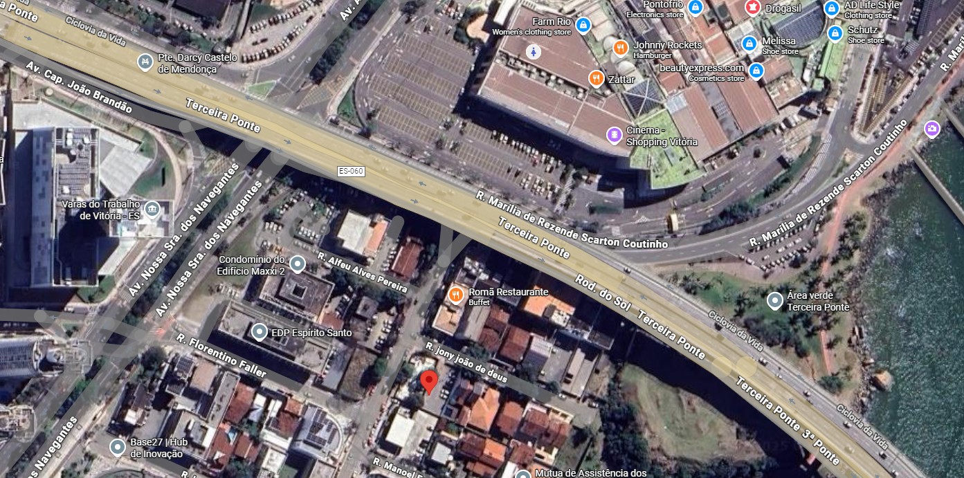 Mapa de localização do Enseada FlexHub na região da Enseada